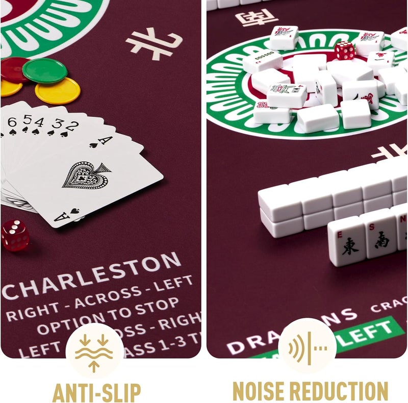 SiDreea Mahjong Mat, 32.4×32.4 Inch Noise Reduction Anti-Slip Mahjong Mat for Table, Mahjong Table Mat for Poker, Card, Board Games Table Mat, Tile Games, Dominoes - Image 4